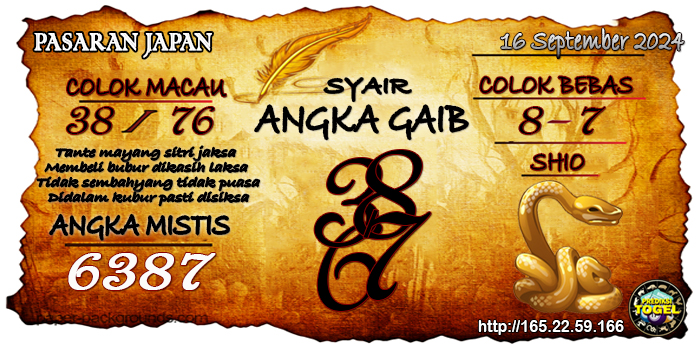 Prediksi Togel Japan Senin 16 September 2024