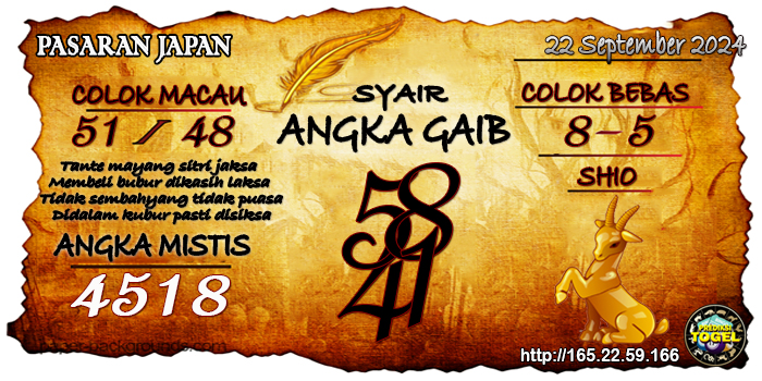 Prediksi Togel Japan Minggu 22 September 2024