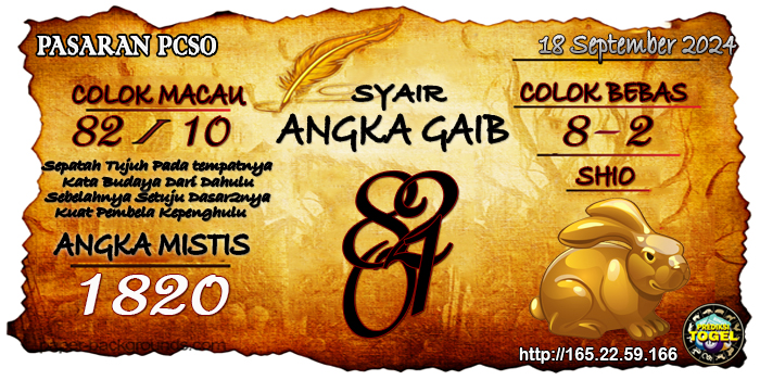 Prediksi Togel Pcso Rabu 18 September 2024