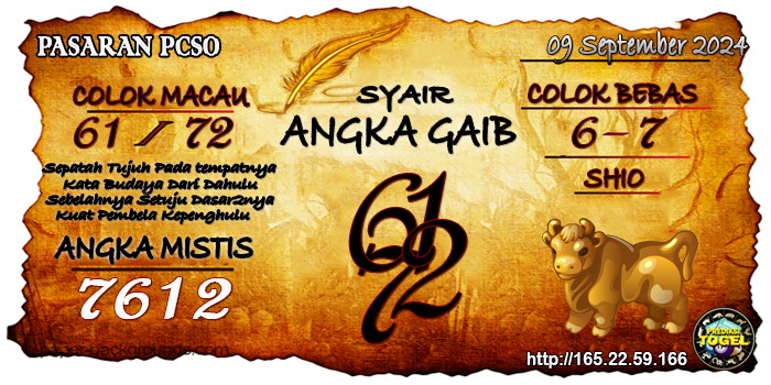 Prediksi Togel Pcso Senin 09 September 2024