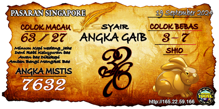 Prediksi Togel Singapore Kamis 19 September 2024